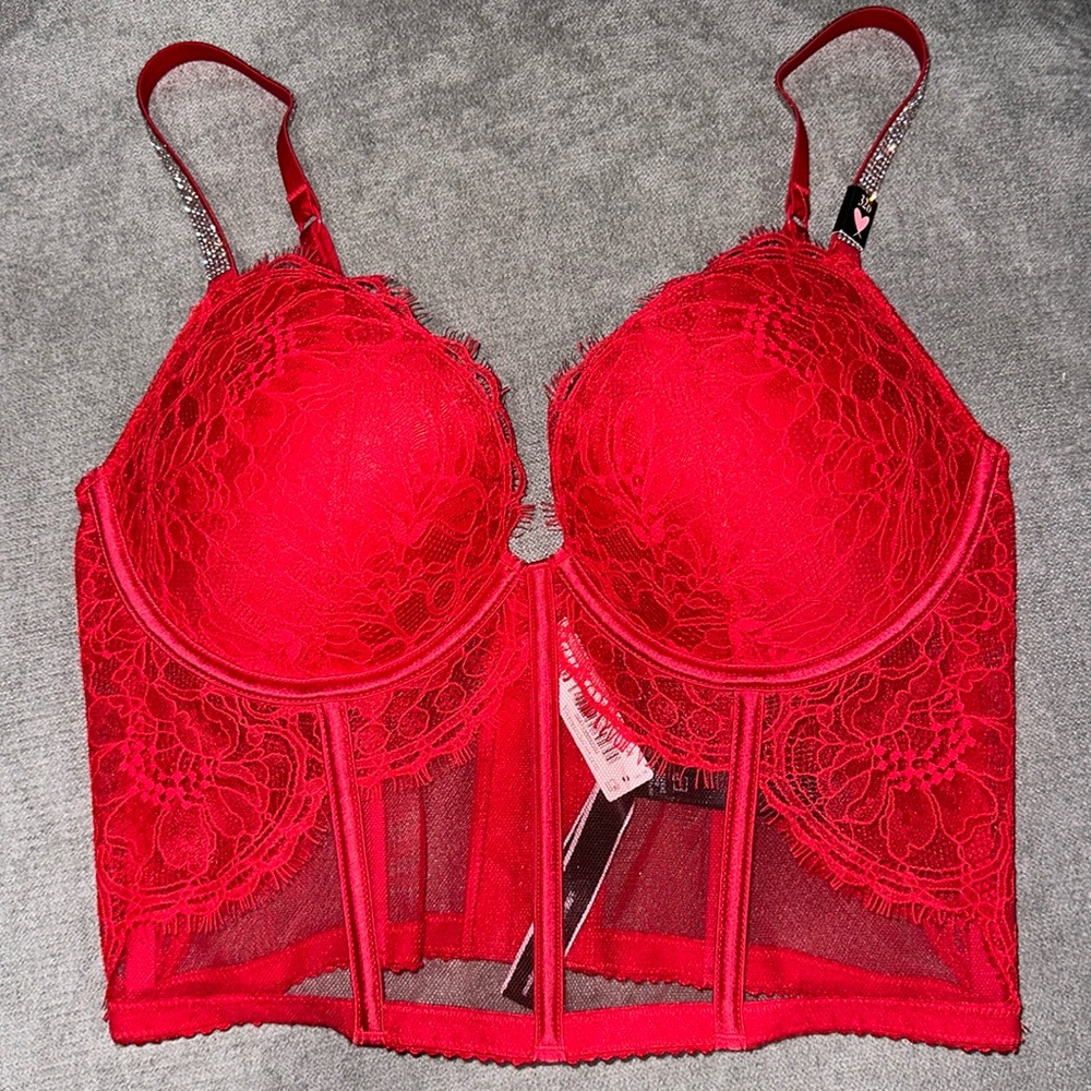 NWT Victoria’s Secret corset top in RED 32D - Picture 2 of 9